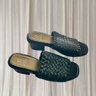 Jane Debster Black Mules - Sophisticated Pleated Block Heel Shoes - Image 2
