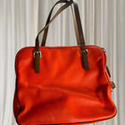 Kate Spade New York Shoulder Bag - Vibrant Orange Leather with Striped Interior - Image 1