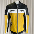 Vintage Katie Seth Unisex Yellow and Black Biker Motorcycle Jacket