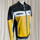 Vintage Katie Seth Unisex Yellow and Black Biker Motorcycle Jacket