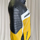 Vintage Katie Seth Unisex Yellow and Black Biker Motorcycle Jacket