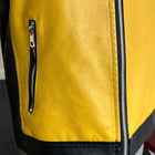 Vintage Katie Seth Unisex Yellow and Black Biker Motorcycle Jacket