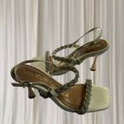 Kurt Geiger Heeled Sandals - Elegant Off-White Square Toe Heels - Image 4