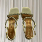 Kurt Geiger Heeled Sandals - Elegant Off-White Square Toe Heels - Image 1