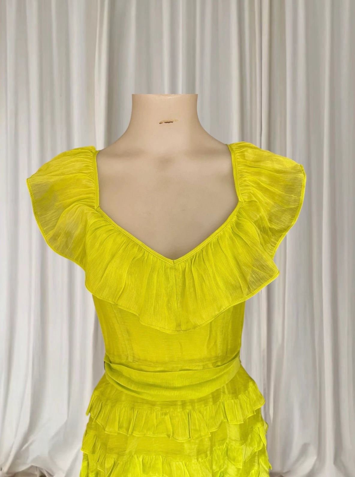 La Maison Talulah Petula Mini Dress - Vibrant Citrus V-Neck - Image 3