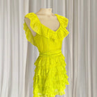 La Maison Talulah Petula Mini Dress - Vibrant Citrus V-Neck - Image 2