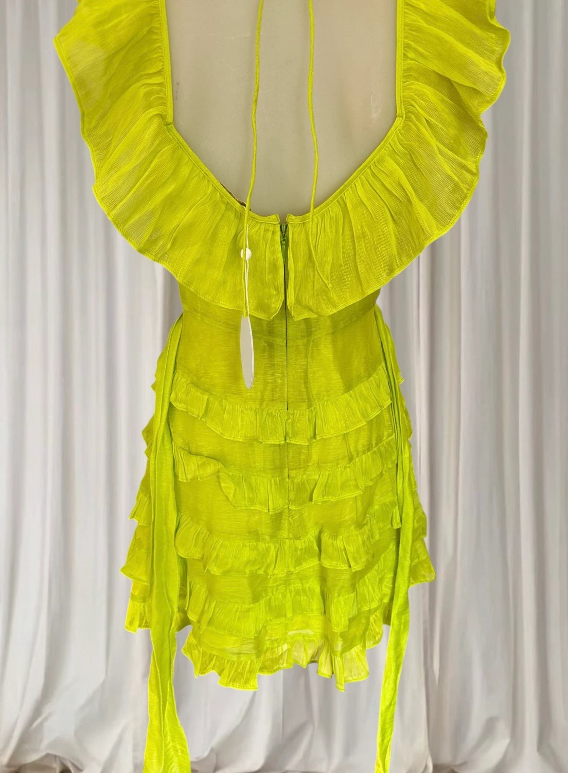 La Maison Talulah Petula Mini Dress - Vibrant Citrus V-Neck - Image 5