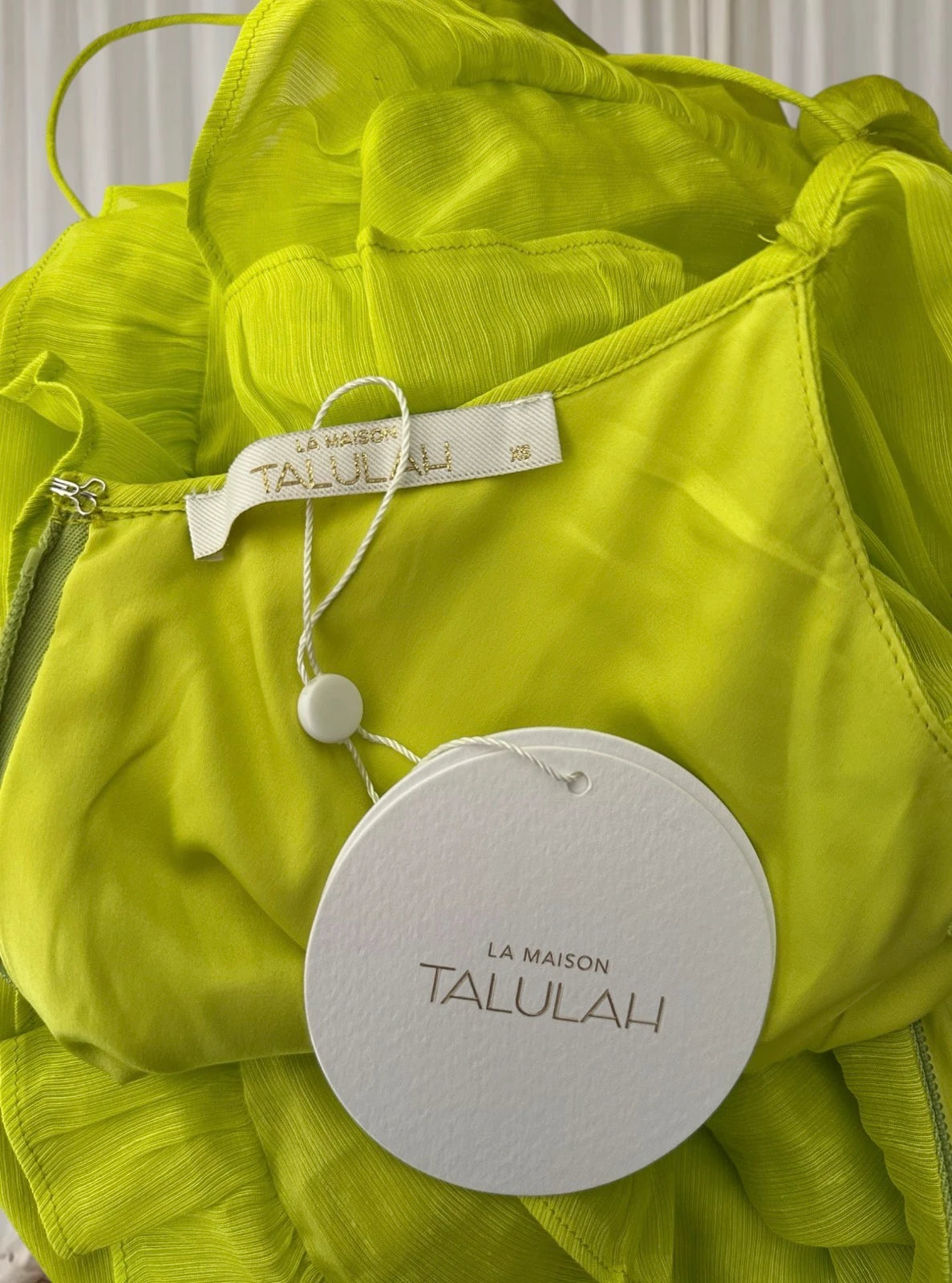 La Maison Talulah Petula Mini Dress - Vibrant Citrus V-Neck - Image 7