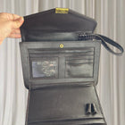 Lacoste Faux Crocodile Clutch Bag - Burgundy with Gold-Tone Hardware - Image 4