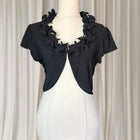 Liz Jordan Bolero Shrug With Black Ruffled Collar Detail Small