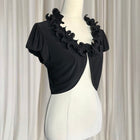 Liz Jordan Bolero Shrug With Black Ruffled Collar Detail Small