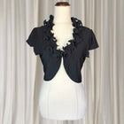 Liz Jordan Bolero Shrug With Black Ruffled Collar Detail Small