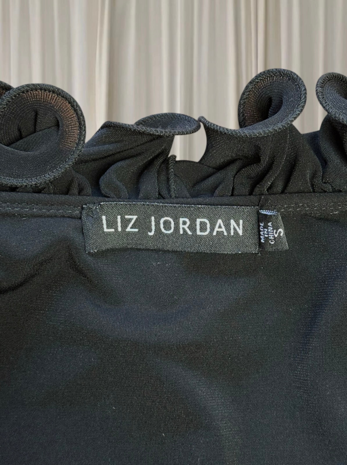 Liz Jordan Bolero Shrug With Black Ruffled Collar Detail Small