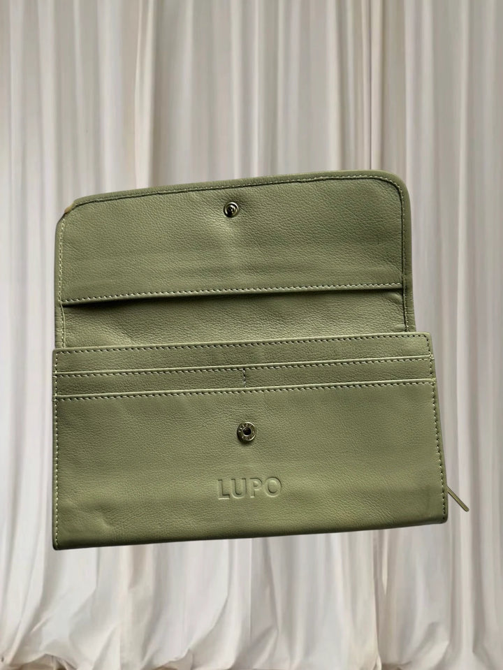 Lupo Leather Wallet - Elegant Beige Designer Card Organizer - Image 1