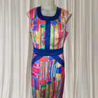 Mackenzie Mode Sleeveless Sheath Dress - Vibrant Multicolor Abstract Print