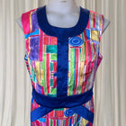 Mackenzie Mode Sleeveless Sheath Dress - Vibrant Multicolor Abstract Print - Image 2