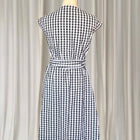 Spring Gingham Black and White Button-Front Sleeveless Tie Waist Midi Dress Size M