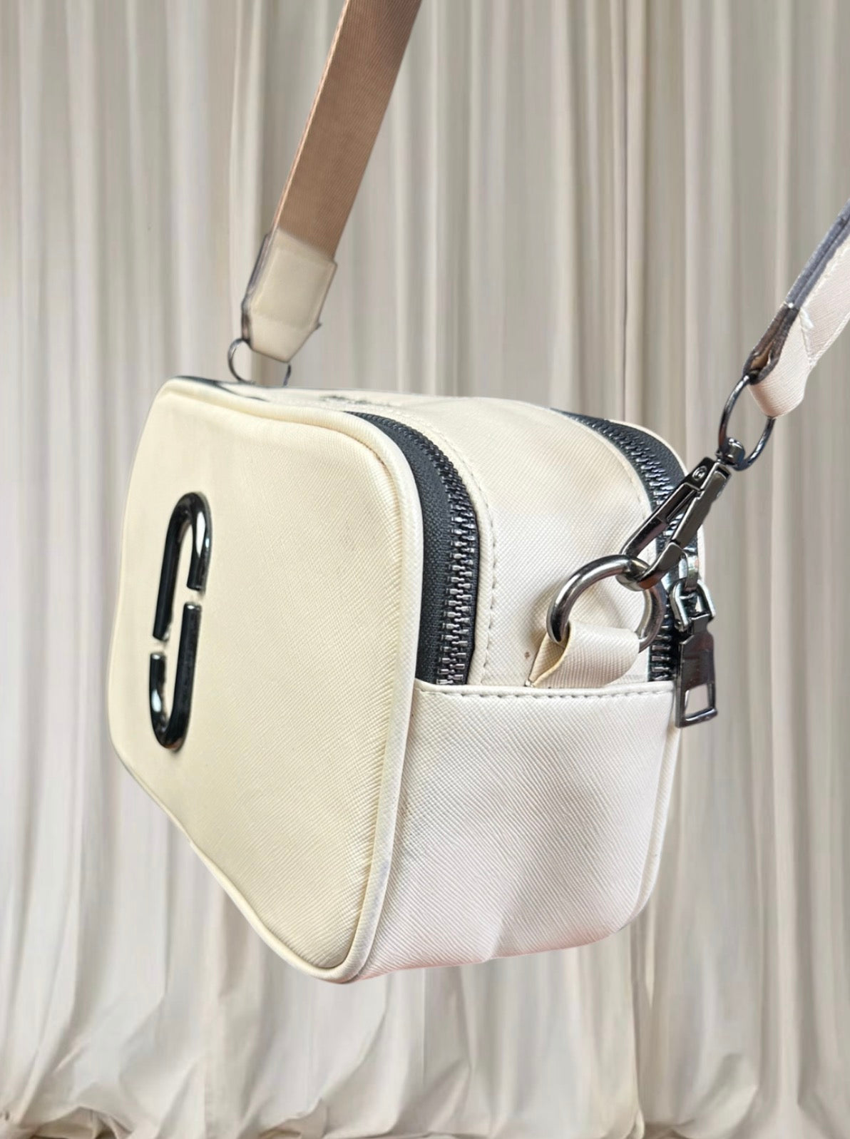 Marc Jacobs The Snapshot Crossbody Camera Bag White Saffiano Leather