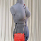 Mimco Women's Crossbody Bag Red Leather Gold Chain Stud Detail