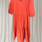 Minkpink Tiered Cotton Dress - Vibrant Orange Casual Style - Image 4