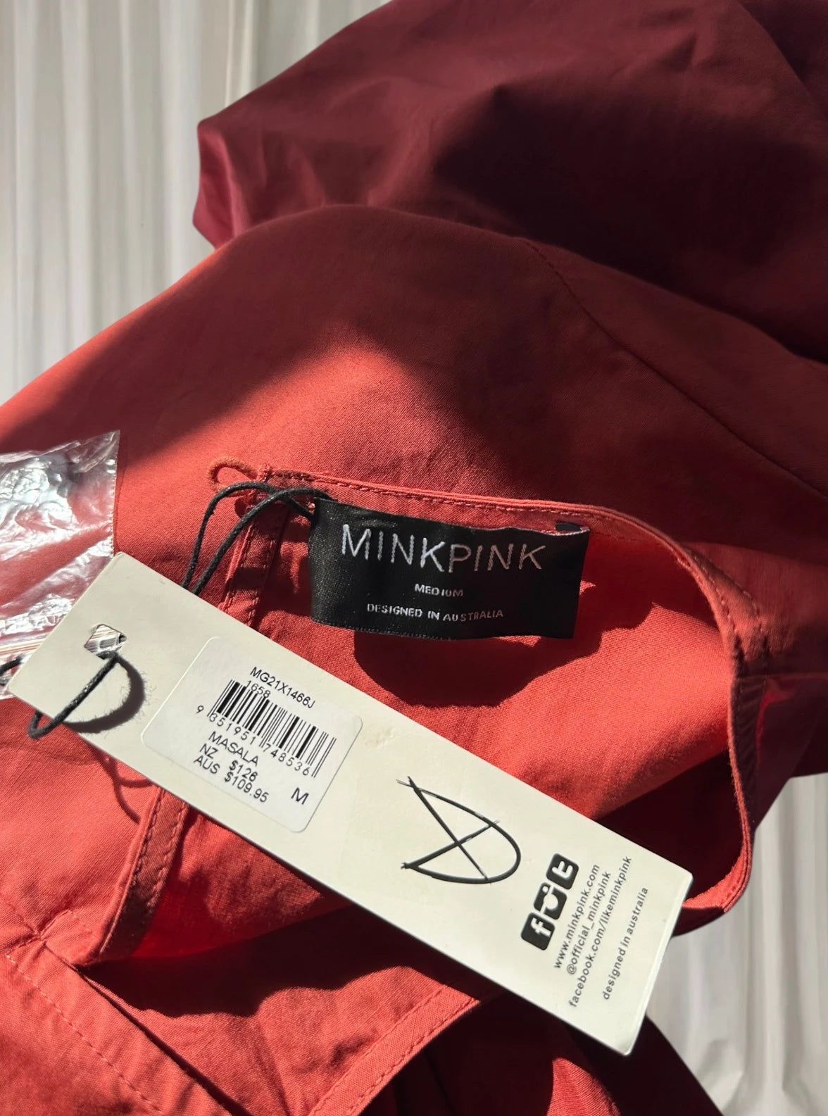 Minkpink Tiered Cotton Dress - Vibrant Orange Casual Style - Image 6