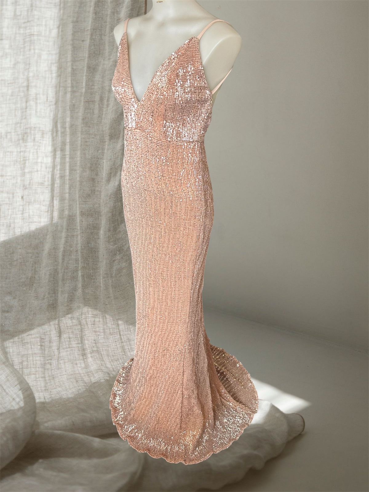 Miss Runway Dream Dresses Gigi Sequin Gown Rose Gold