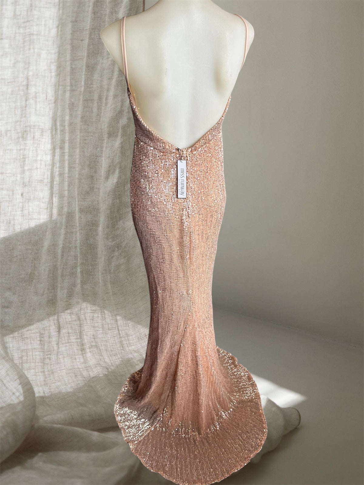 Miss Runway Dream Dresses Gigi Sequin Gown Rose Gold