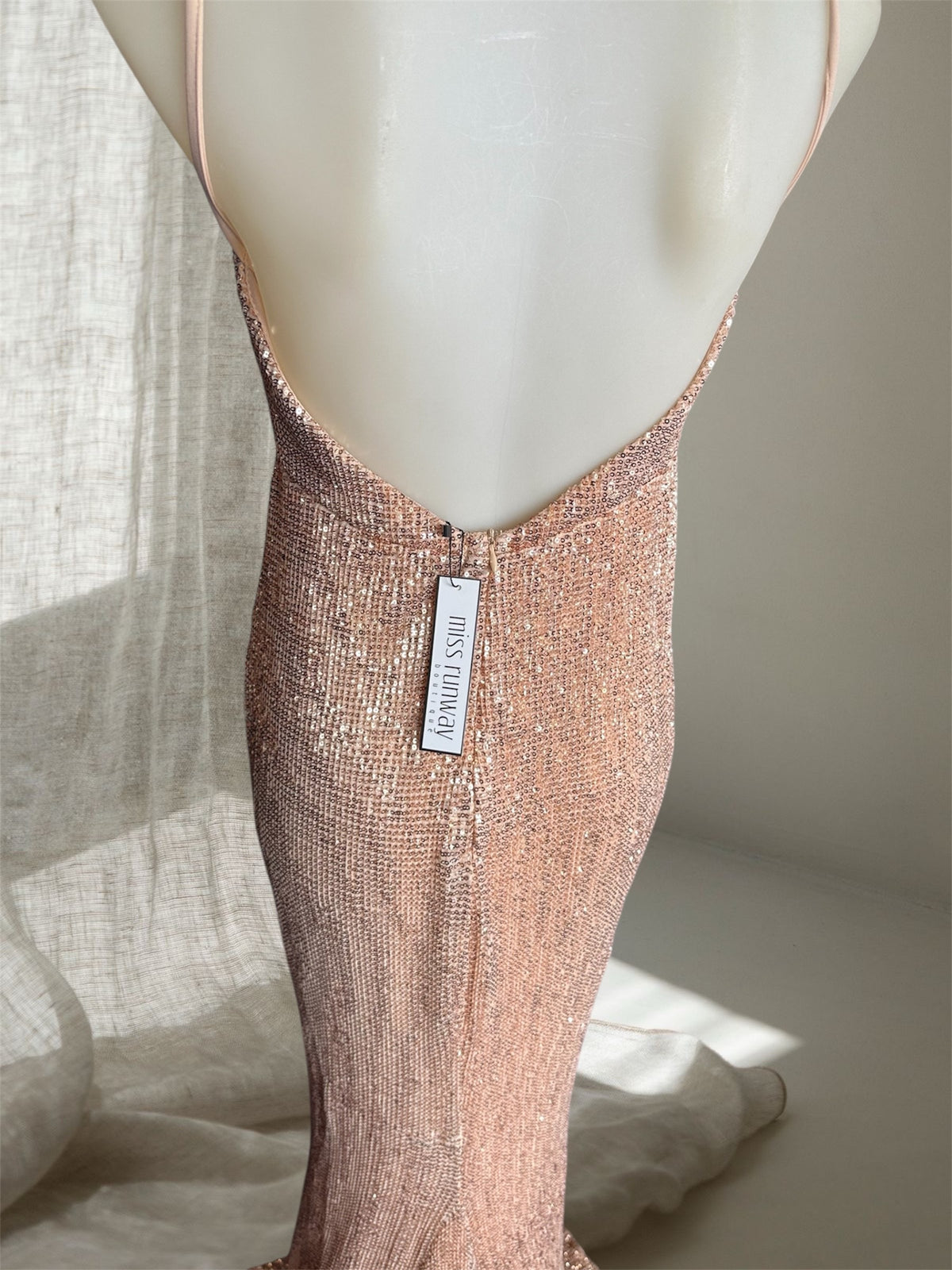 Miss Runway Dream Dresses Gigi Sequin Gown Rose Gold