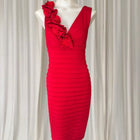 Montique Vintage Cocktail Dress - Elegant Red Bodycon Silhouette - Image 1