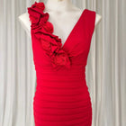 Montique Vintage Cocktail Dress - Elegant Red Bodycon Silhouette - Image 2