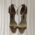 Nine West Gold Metallic High-Heeled Sandals - Elegant Evening Style