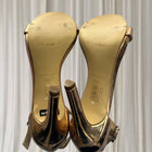 Nine West Gold Metallic High-Heeled Sandals - Elegant Evening Style