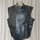PTC Brunswick VIC Men's Black Leather Motorcycle Vest - Premium 4XL Biker Style - Image 4
