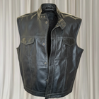 PTC Brunswick VIC Men's Black Leather Motorcycle Vest - Premium 4XL Biker Style - Image 1