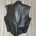 PTC Brunswick VIC Men's Black Leather Motorcycle Vest - Premium 4XL Biker Style - Image 2