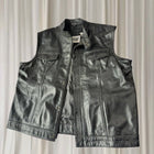 PTC Brunswick VIC Men's Black Leather Motorcycle Vest - Premium 4XL Biker Style - Image 3