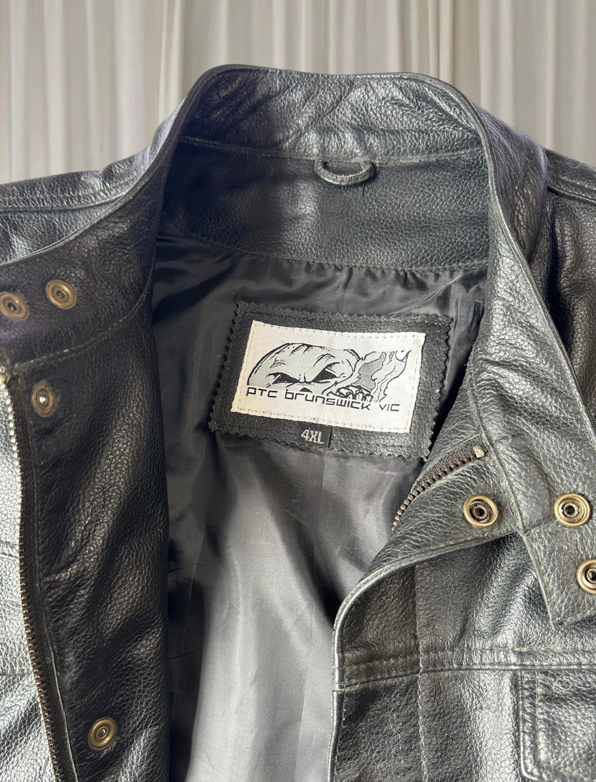 PTC Brunswick VIC Men's Black Leather Motorcycle Vest - Premium 4XL Biker Style - Image 5