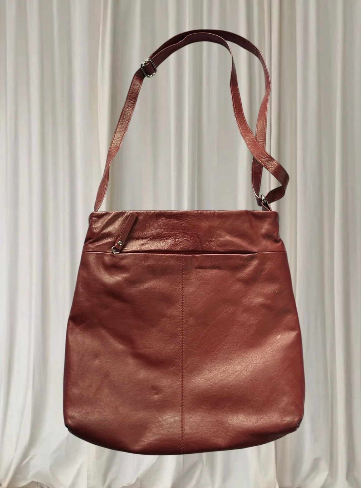 Pellini Red Leather Crossbody Bag - Premium Leather with Adjustable Strap - Image 3