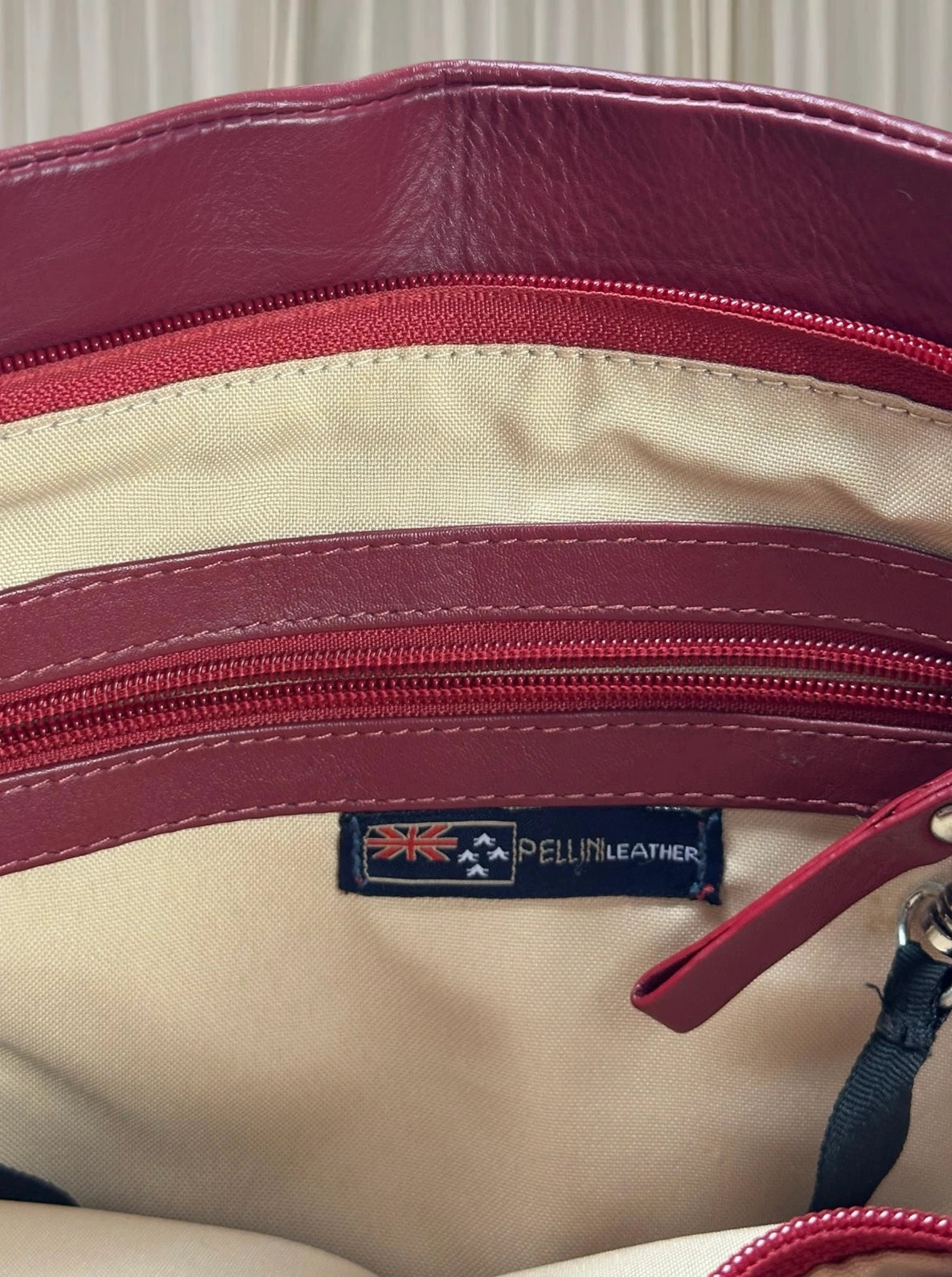 Pellini Red Leather Crossbody Bag - Premium Leather with Adjustable Strap - Image 7