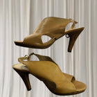 Polo Ralph Lauren Brown Leather Slingback Heels - Classic Open-Toe Design - Image 1