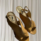 Polo Ralph Lauren Brown Leather Slingback Heels - Classic Open-Toe Design - Image 3