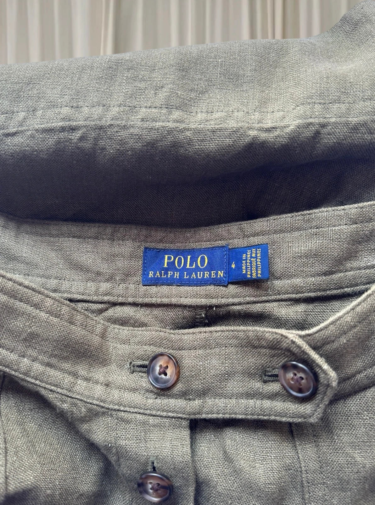 Polo Ralph Lauren Midi Skirt - Classic Khaki Linen Button-Front - Image 6