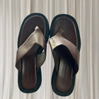 Princess Polly Platform Thong Sandals - Dark Brown Size 5 US - Image 1