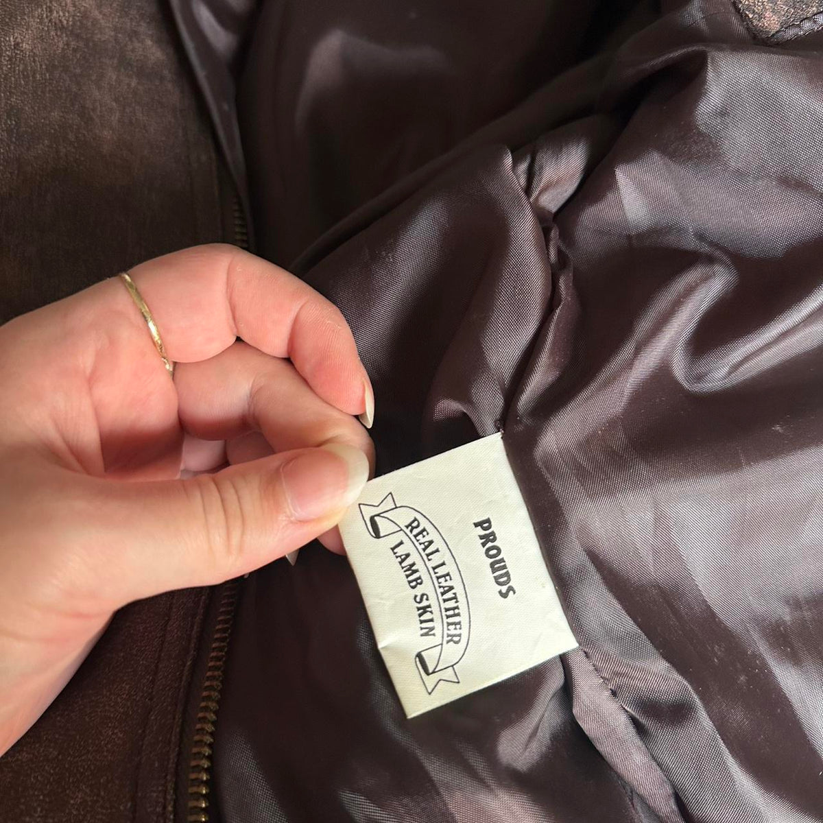 Vintage Proud’s Mens Real Leather Lamb Skin Brown Leather Jacket.