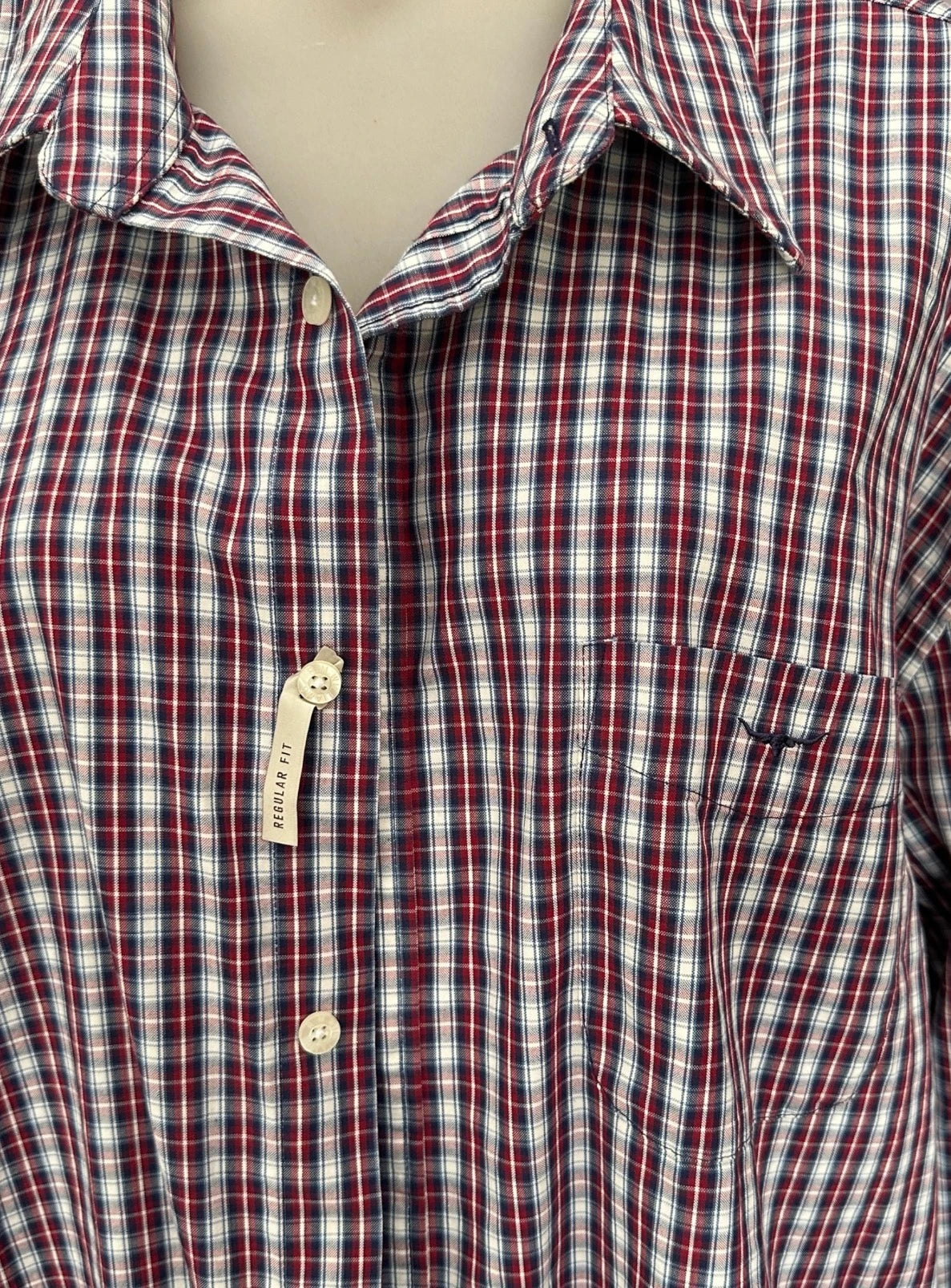 R.M. Williams Long Sleeve Button-Up Shirt - Red Checkered Regular Fit - Image 3