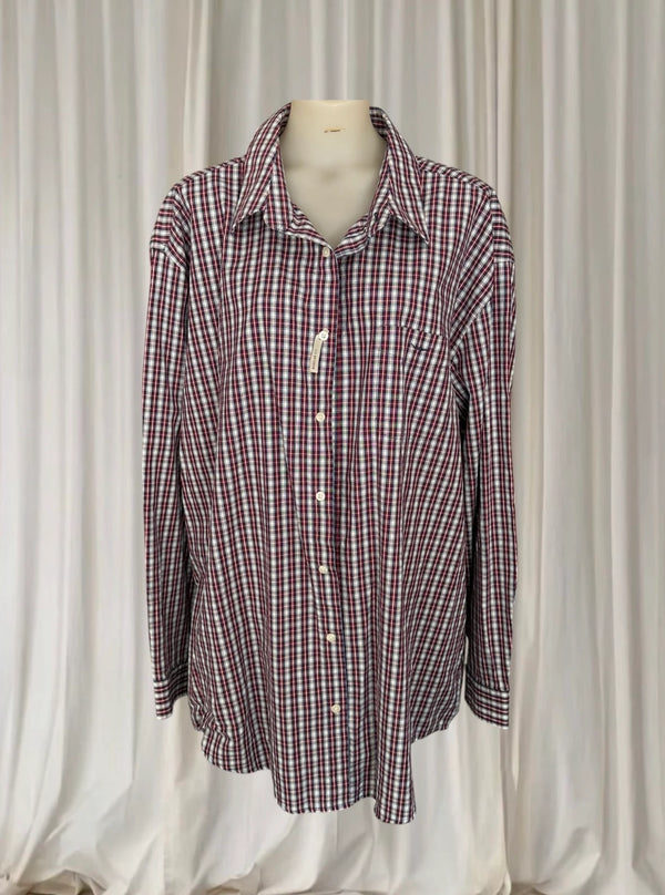 R.M. Williams Long Sleeve Button-Up Shirt - Red Checkered Regular Fit - Image 1