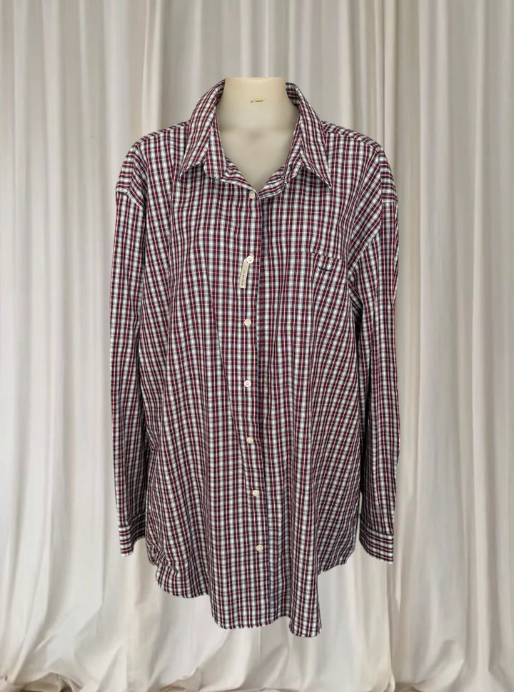R.M. Williams Long Sleeve Button-Up Shirt - Red Checkered Regular Fit - Image 1