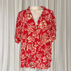Polo Jeans Co. Ralph Lauren Men's Floral Shirt - Vibrant Red Short Sleeve Button-Up XL - Image 1
