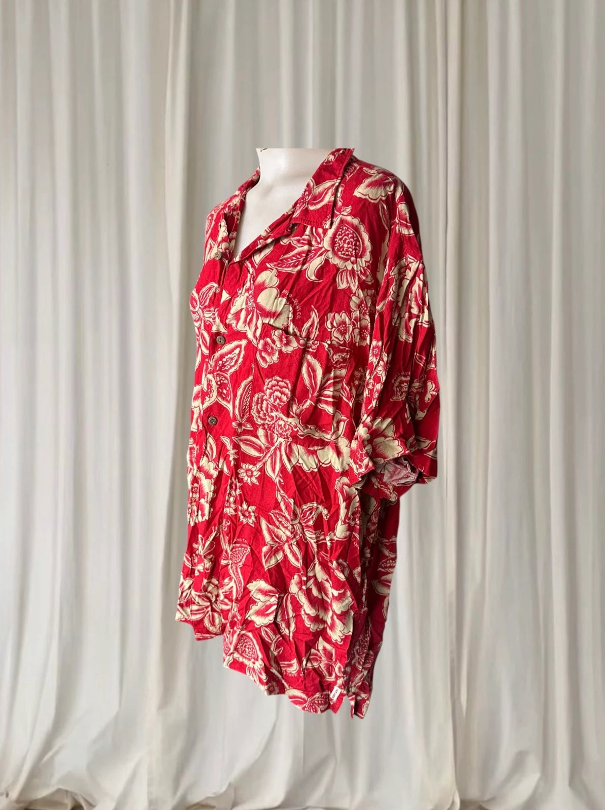 Polo Jeans Co. Ralph Lauren Men's Floral Shirt - Vibrant Red Short Sleeve Button-Up XL - Image 3