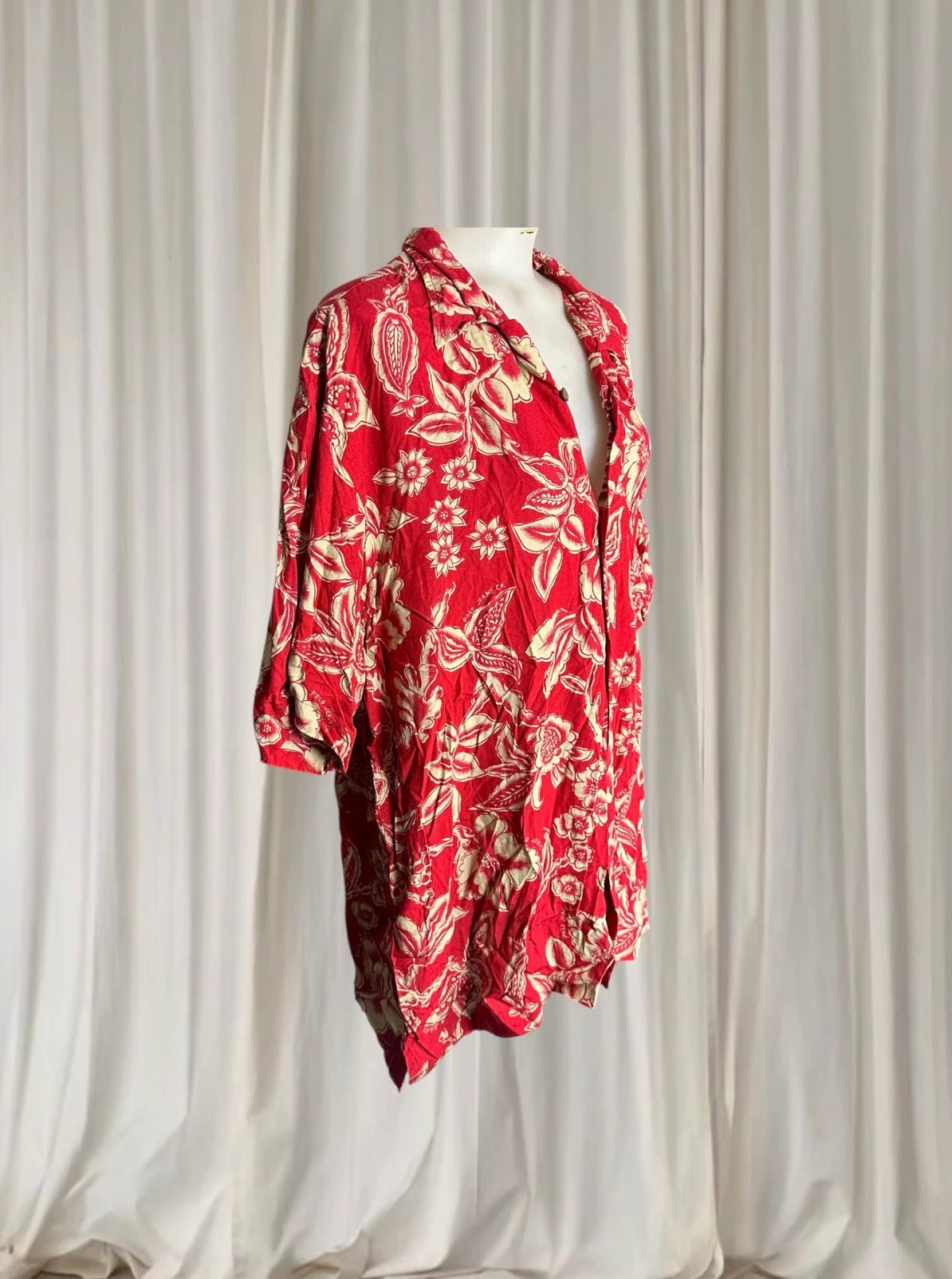 Polo Jeans Co. Ralph Lauren Men's Floral Shirt - Vibrant Red Short Sleeve Button-Up XL - Image 4